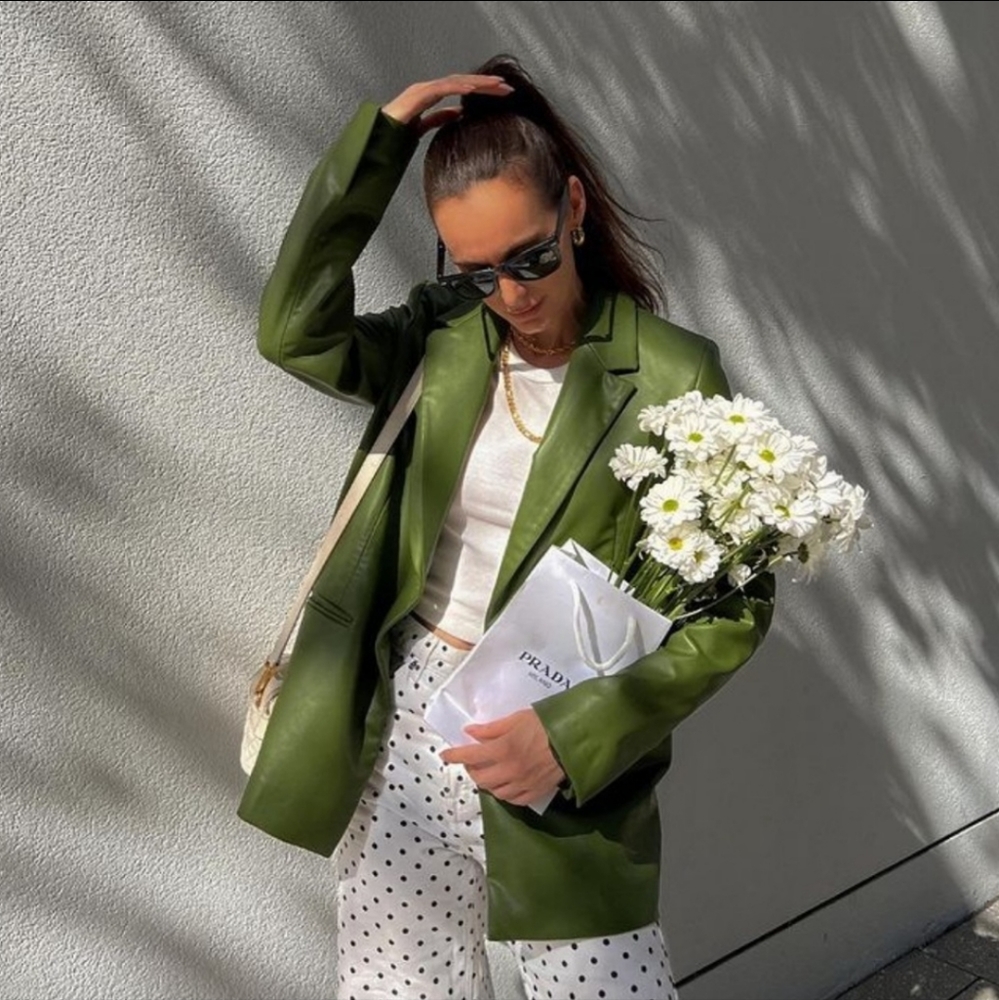 Zara 2 pcs Faux leather blazer + pants - Picture 8 of 16